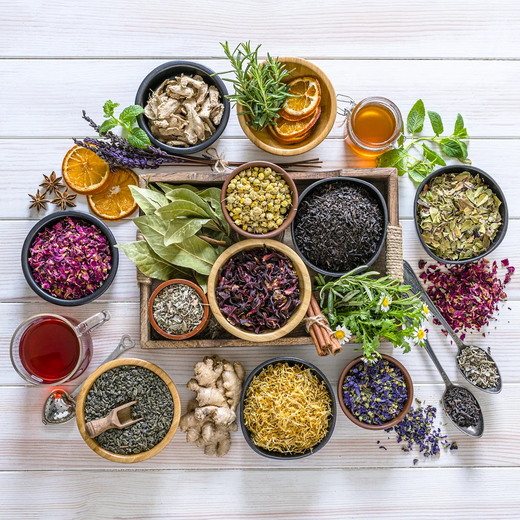 assorted display of tea